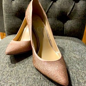 Jessica Simpson rhinestone pumps, 6.5 like new!